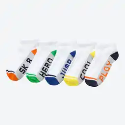 NKD Kinder-Jungen-Sneaker-Socken mit Schriftzug, 5er-Pack Angebot