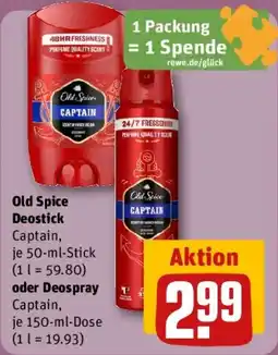 REWE Old Spice Deostick oder Deospray Angebot