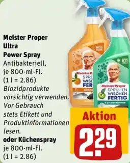 REWE Meister Proper Ultra Power Spray oder Küchenspray Angebot