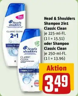 REWE Head & Shoulders Shampoo 2in1 Classic Clean oder Shampoo Classic Clean Angebot