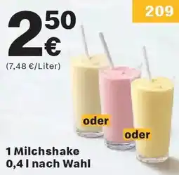 McDonald’s 1 Milchshake 0,4 l nach Wahl Angebot