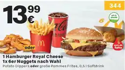McDonald’s 1 Hamburger Royal Cheese 1x 6er Nuggets nach Wahl Angebot
