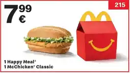 McDonald’s 1 Happy Meal 1 McChicken Classic Angebot