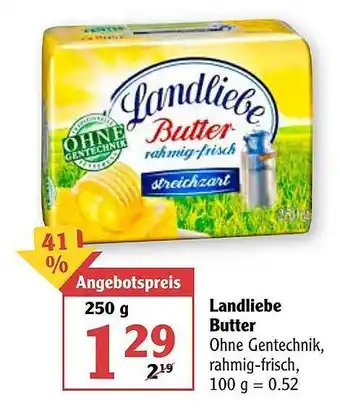 Globus Landliebe Butter 250g Angebot