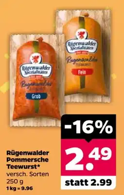 Netto Rügenwalder Pommersche Teewurst Angebot