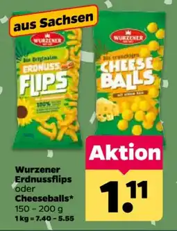 Netto Wurzener Erdnussflips oder Cheeseballs Angebot