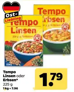 Netto Tempo Linsen oder Erbsen* Angebot