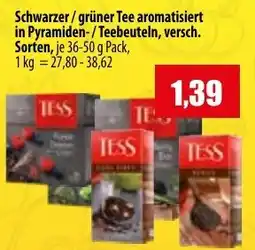 Mix Markt TESS Schwarzer / grüner Tee aromatisiert Angebot