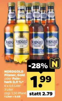 Netto NORDGOLD Pilsner, Gold oder Feinherb 0,0 % Angebot