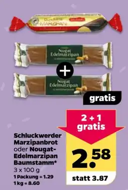 Netto Schluckwerder Marzipanbrot oder Nougat-Edelmarzipan Baumstamm Angebot