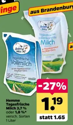 Netto Hemme Tagesfrische Milch Angebot