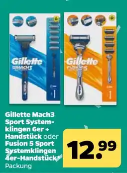Netto Gillette Mach3 Sport Systemklingen Handstück oder Fusion 5 Sport Systemklingen 4er-Handstück Angebot
