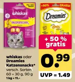Netto whiskas oder Dreamies Katzensnacks Angebot