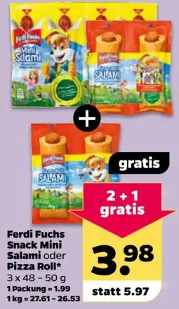 Netto Ferdi Fuchs Snack Mini Salami oder Pizza Roll Angebot