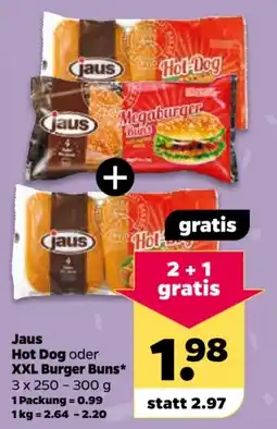 Netto Jaus Hot Dog oder XXL Burger Buns Angebot