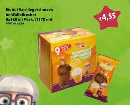 Mix Markt Eis mit Vanillegeschmack im Waffelbecher Angebot