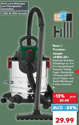 Kaufland Nass/Trockensauger PWD 20 Angebot