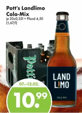 Trink und Spare Pott's Landlimo Cola-Mix je 20 x 0.33l + Pfand 4.50 Angebot