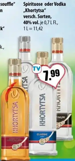 Mix Markt Spirituose oder Vodka ,,Khortytsa" Versch. Sorten je 0.7 Fl. Angebot