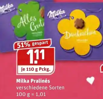 REWE Center Milka Pralinés 110g Angebot