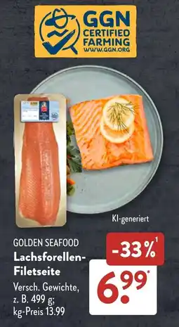 Aldi Süd GOLDEN SEAFOOD Lachsforellen-Filetseite Angebot