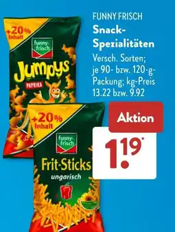 Aldi Süd Funny-Frisch Snack-Spezialitäten Angebot