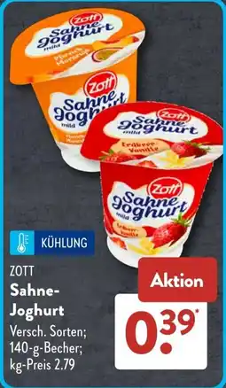 Aldi Süd ZOTT Sahne-Joghurt Angebot