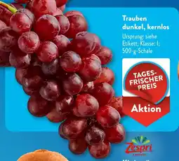 Aldi Süd Trauben dunkel, kernlos Angebot