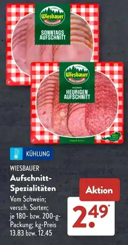 Aldi Süd Wiesbauer Aufschnitt-Spezialitäten Angebot