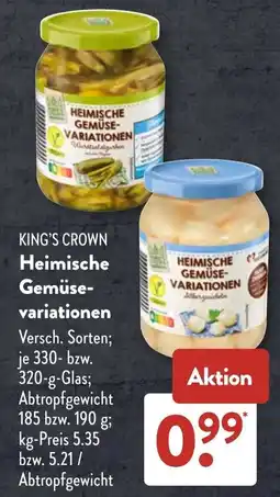 Aldi Süd KING'S CROWN Heimische Gemüse-variationen Angebot