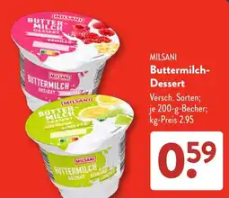 Aldi Süd MILSANI Buttermilch-Dessert Angebot