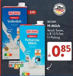 Aldi Süd MILSANI H-Milch Angebot