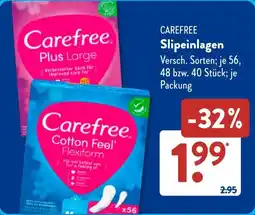 Aldi Süd Carefree Slipeinlagen Angebot