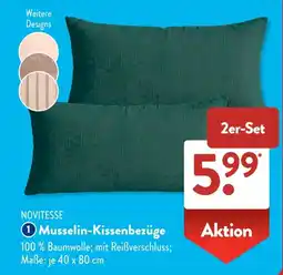 Aldi Süd NOVITESSE Musselin-Kissenbezüge Angebot