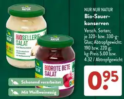 Aldi Süd NUR NUR NATUR Bio-Sauerkonserven Angebot