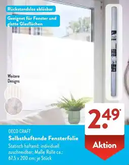 Aldi Süd DECO CRAFT Selbsthaftende Fensterfolie Angebot