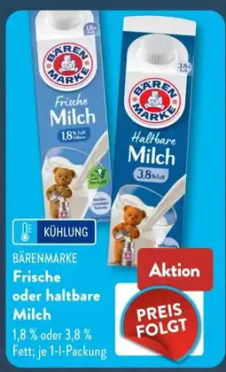 Aldi Süd BÄRENMARKE Frische oder haltbare Milch Angebot