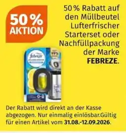 Müller Müllbeutel Lufterfrischer Starterset oder Nachfüllpackung der Marke FEBREZE Angebot