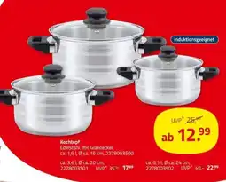 ROLLER Kochtopf Edelstahl mit Glasdeckel Angebot