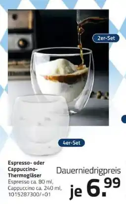 ROLLER Espresso- oder Cappuccino-Thermogläser Angebot