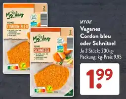 Aldi Süd MyVay Veganes Cordon bleu oder Schnitzel Angebot
