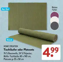 Aldi Süd HOME CREATION Tischläufer oder Platzsets Angebot