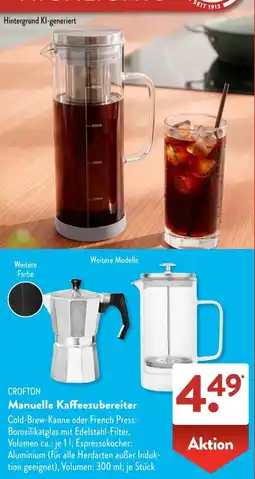 Aldi Süd CROFTON Manuelle Kaffeezubereiter Angebot