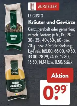 Aldi Süd LE GUSTO Kräuter und Gewürze Angebot