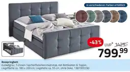 ROLLER Boxspringbett dunkelgrau Angebot