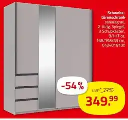 ROLLER Schwebetürenschrank saharagrau Angebot