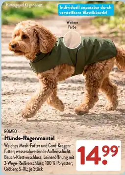 Aldi Süd ROMEO Hunde-Regenmantel Angebot