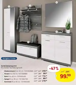 ROLLER Garderobenprogramm Rauchsilber Nachbildung/weiß Angebot
