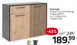 ROLLER Kommode Artisan Eiche Nachbildung/schwarz Angebot