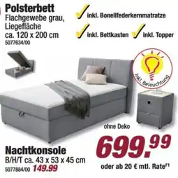 Poco Polsterbett Flachgewebe grau Angebot